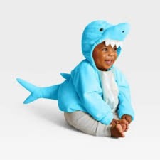 Hyde Eek baby blue shark costume 6-12m