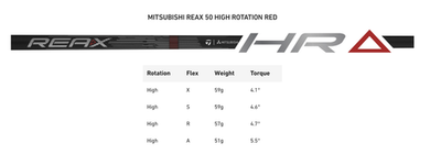 New 2026 Mitsubishi REAX 50 High Rotation Red Taylormade Qi4D Qi35