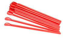 10" Unwrapped Red Spoon Straws - Box of 300Ct Ce-Spoon Red 10-UN-300