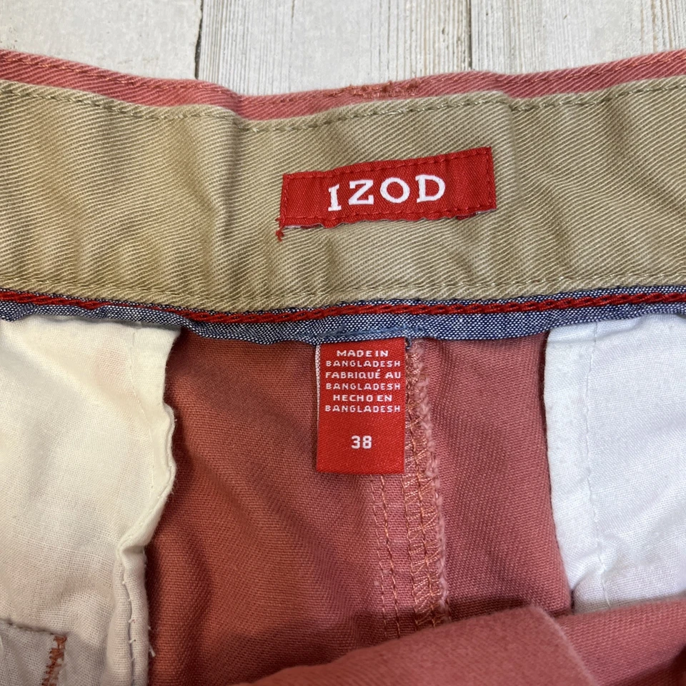Shorts masculino Izod água salgada tamanho 38 salmão vermelho lagosta golfe barco peixe chino - Imagem 3 de 4