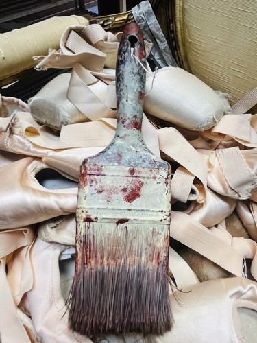 Vintage Antique Horse Hair Paint Brush Art Class Old French Farmhouse Decor