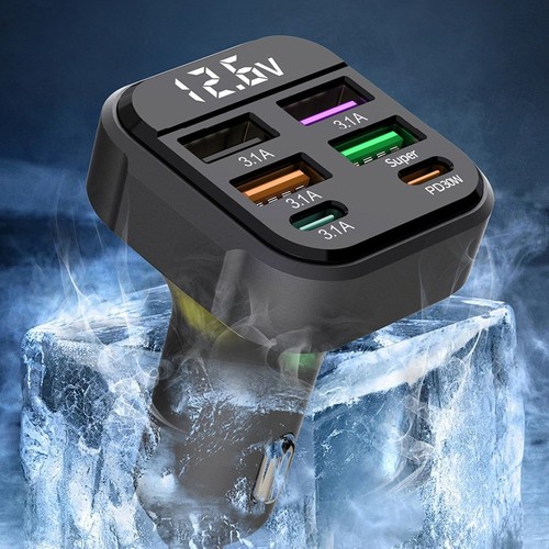 PD 30W Car Charger 6 Outputs for Fast Charging Ideal for All Your Electronics - Zdjęcie 7 z 12