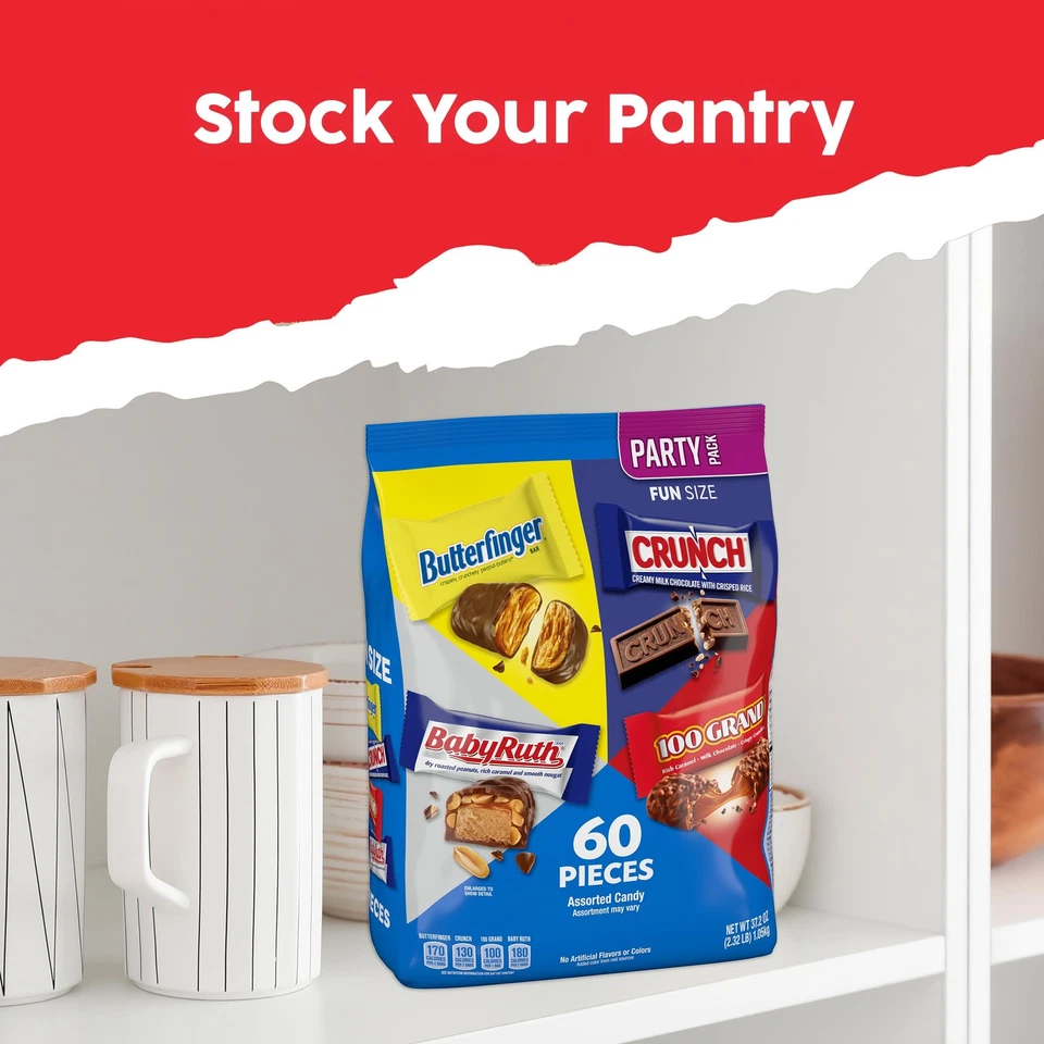 60 barras de caramelo de chocolate tamaño divertido surtido Butterfinger Crunch Baby Foto 4 de 4