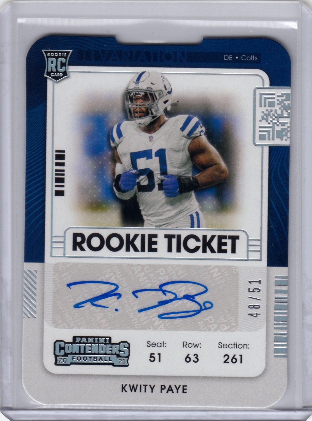 Kwity Paye Panini Contenders #152 Autograph-Stub
