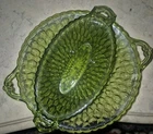 Vintage Depression Glass Set of 2 from Indiana Glass. Honeycomb pattern.