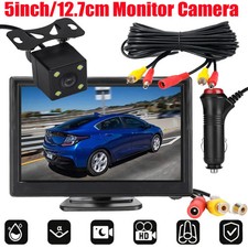 Car Rear View Parking System 5" Monitor Backup Camera Night Vision Waterproof HD