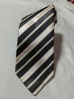 Boss Hugo Boss Tie Black Silk With Cream & Pink Stripes