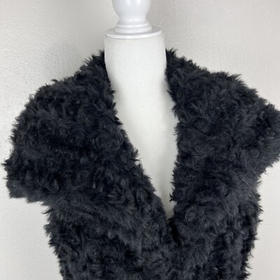 Armani Exchange Vest Women Medium Black Toggle Button Puffy Fluffy