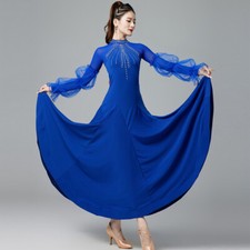 Latin Ballroom Dance Dress Modern Salsa Waltz Standard Long Dress J066 3 Colors