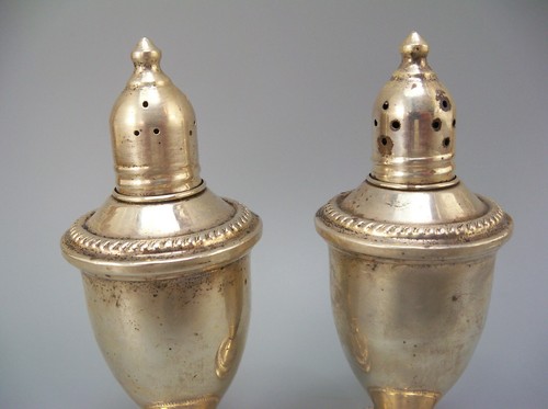 Vintage "Duchin Creation" Sterling Salt & Pepper Shakers Weighted Glass Lined - Picture 2 of 8