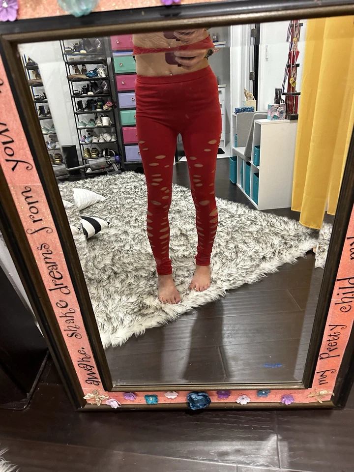 Rojo Corte Cintura Alta Leggings Mujer Pequeño Mediano Target Halloween Foto 3 de 4