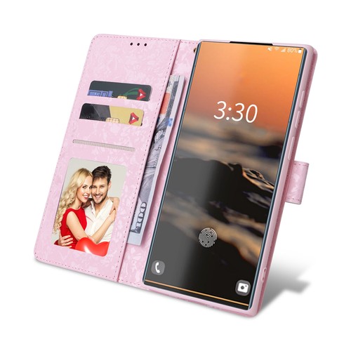 For Samsung S25 S24 S23 S22 S21 Flower Pattern Holder Wallet Flip Kickstand Case - Picture 8 of 57