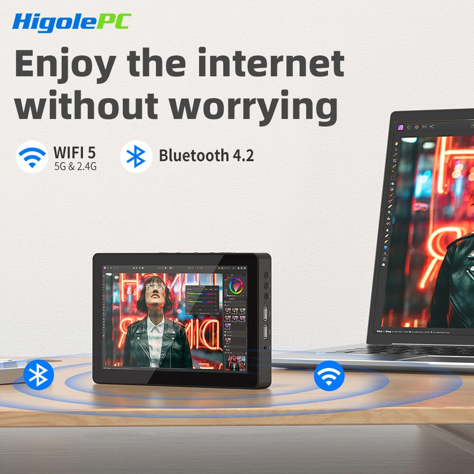 Mini PC Intel N4200 Windows 10 Computer 4GB+64GB 8" Touch Screen 1280x800 IPS - Image 3 of 4