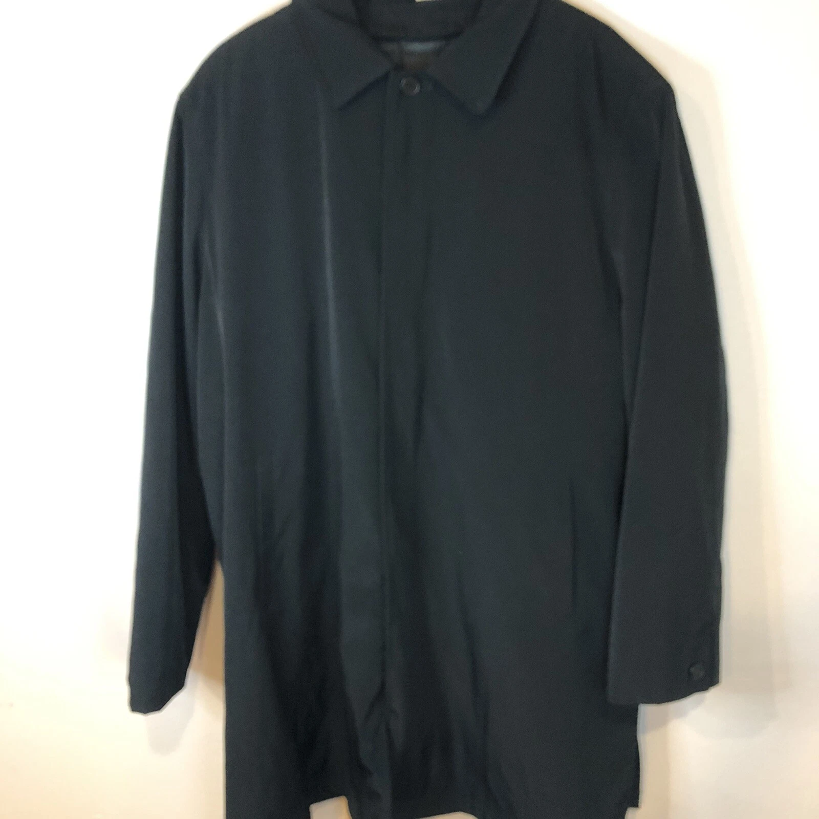 Michael Kors Trench Cappotto Grande Nero Impermeabile Fodera Zip Out