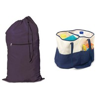Homz Eggplant Zippered 2 Load Laundry Bag + On-the-go Laundry Accessory Bag on sale Homz Eggplant Zippered 2 Load Laundry Bag + On-the-go Laundry Accessory Bag on sale