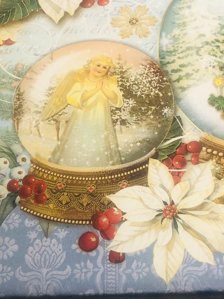 Punch Studio Snow Globe Poinsettia Angel Keepsake Trinket Storage Box - Image 4 of 4