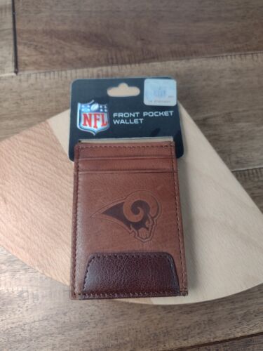 Los Angeles Rams Men's Leather Wallet - Brown Front Pocket Wallet - NFL Rams - Picture 10 of 15