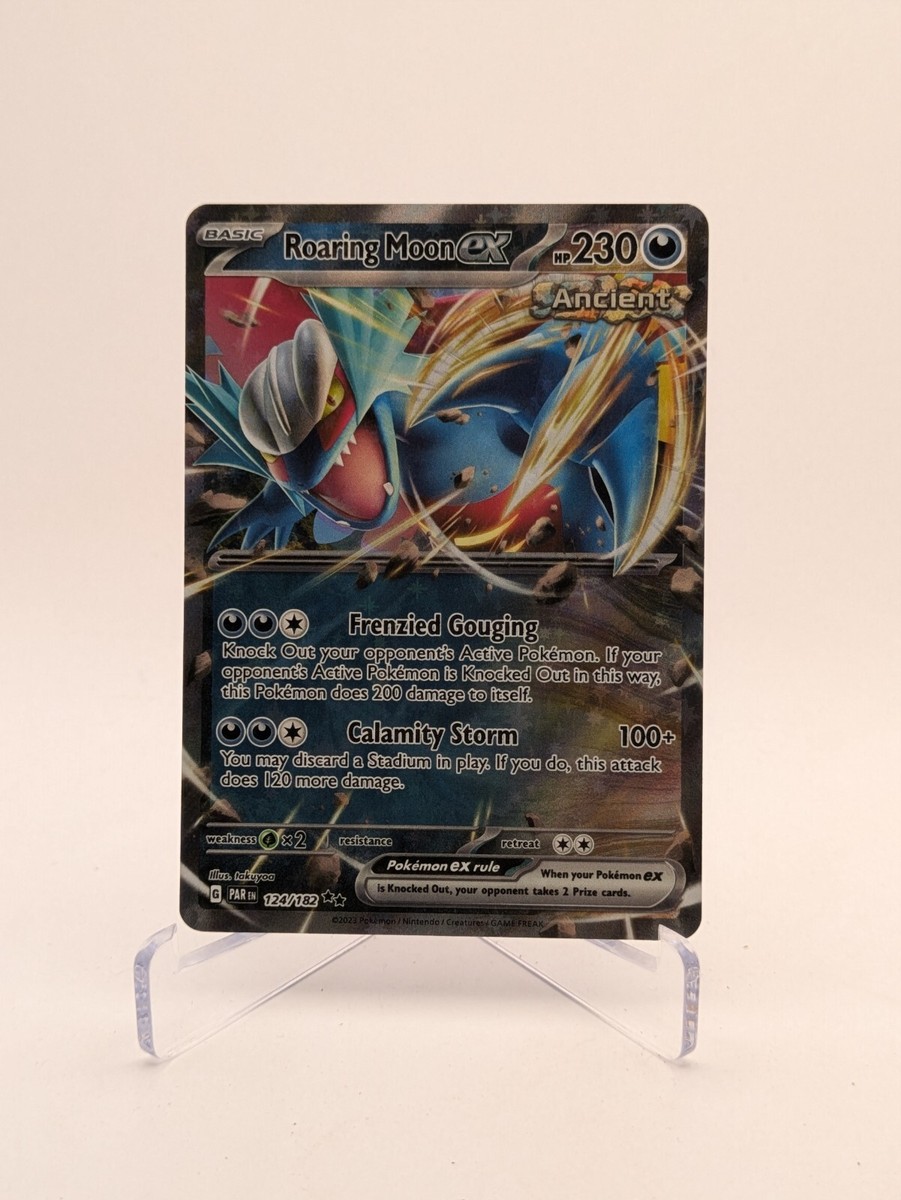 pokemon scarlet and violet paradox rift rare cards Roaring Moon EX 124/182 Double Pokémon & Pokemon Scarlet & Violet -