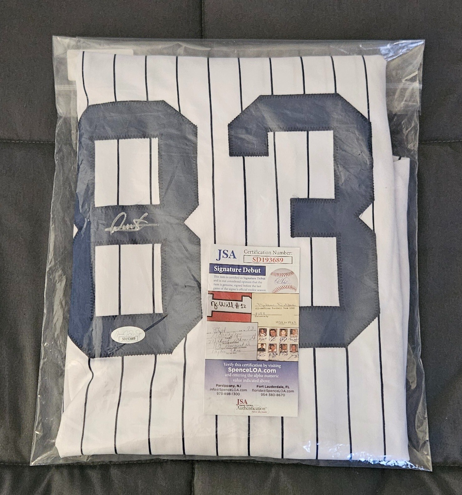DEIVI GARCIA Signed New York Yankees Custom Jersey (JSA Signature Debut COA)