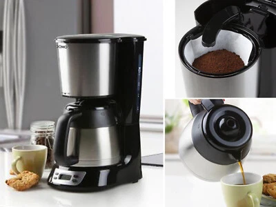 Edelstahl Filterkaffeemaschine mit Timer und Isolierkanne Kaffeefiltermaschinen - Bild 1 von 4