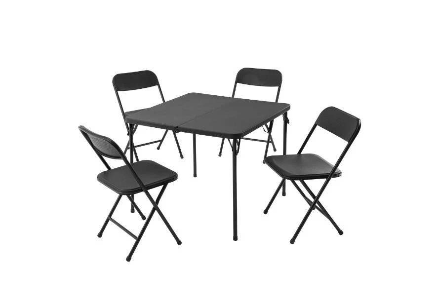 Mainstays 5 piece resin plastic card table and four chairs set new arrivals