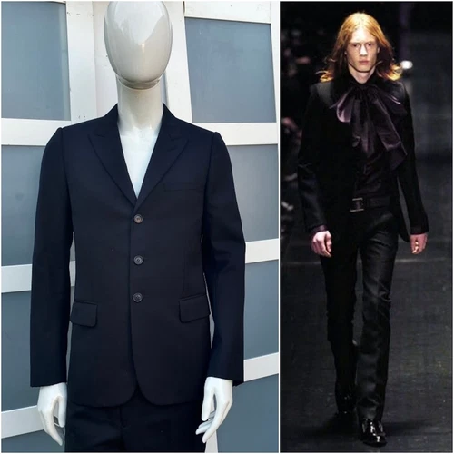 Rare & Great Dior Homme AW05 Hedi Slimane Peak Lapels 3 Buttons Wool Blazer