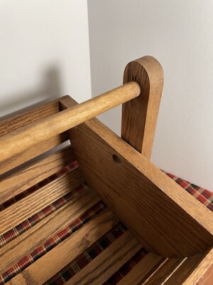 Wood tote Handcrafted with handle Beautiful Wood grain