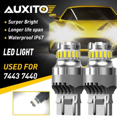 AUXITO 7443 7440 LED White 6000K Reverse Backup Turn Signal Parking Light Bulbs