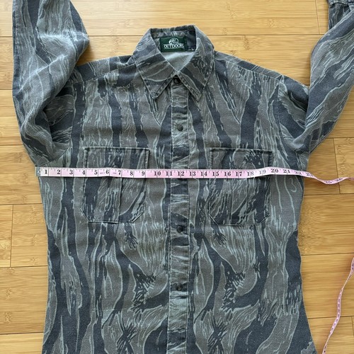 Vintage Bass Pro Shops Tiger Stripe Camo Snap Button Long Sleeve Shirt M/L - Picture 3 of 9