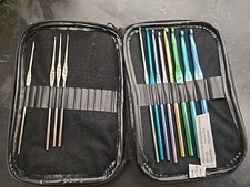 Vintage 12 Piece Set Boye Aluminum Crochet Hooks  Case Made In USA