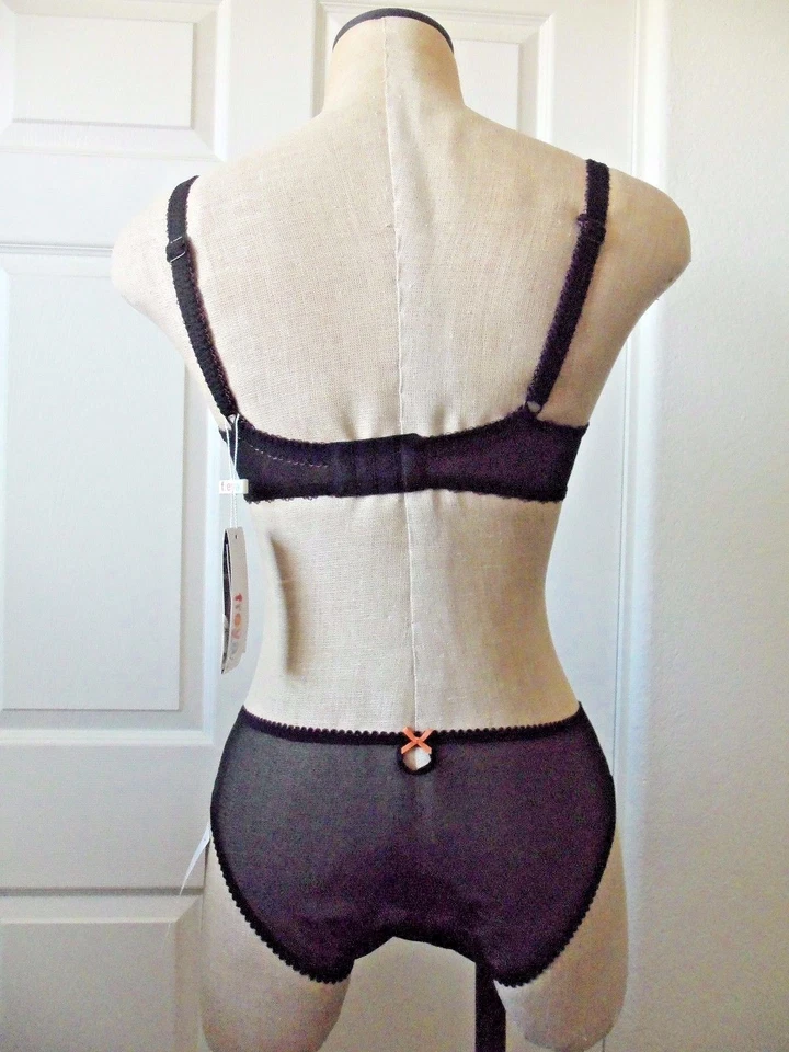 Sujetador Freya MIMI Negro Estampado Mariposa 2711 UW Acolchado 38D y 2781 Brief XL Foto 3 de 4