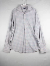 Peter Millar Crown Crafter Shirt Mens XL Check Button Up Nylon Long Sleeve