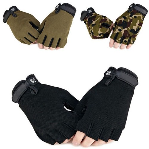 Rutschfeste Halbfingerhandschuhe - Camouflage taktischer Polyesterhandschuh Herren Mode Handbekleidung - Bild 1 von 16