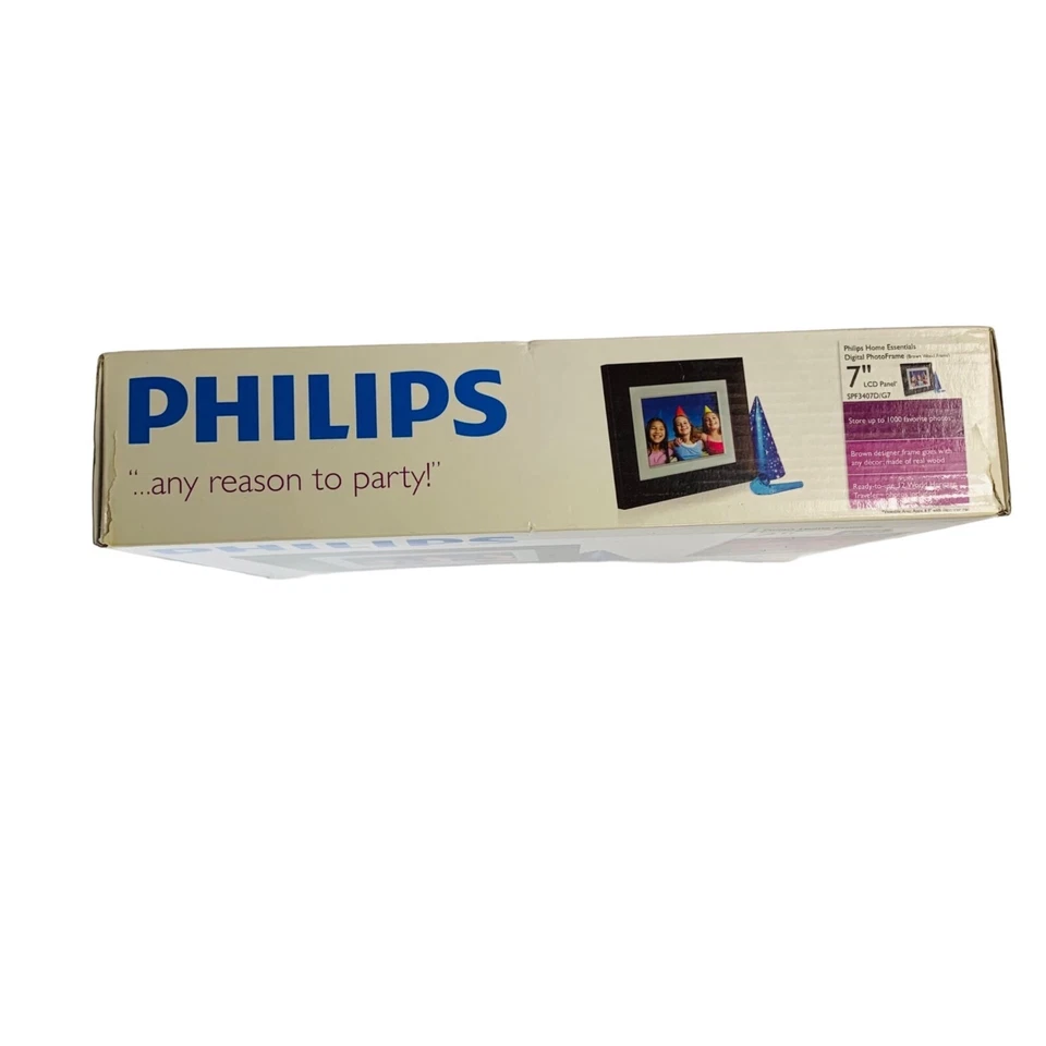 Philips Digital 7" Photo Frame 128 MB Brown Wooden Frame LCD Panel SPF3407D/G7 - Image 3 of 4