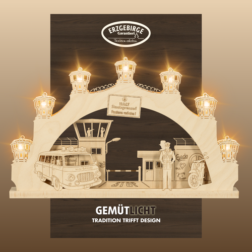 WEIGLA - Wendebogen Checkpoint Charlie I Nostalgie Lichterbogen I Erzgebirge - Bild 1 von 5