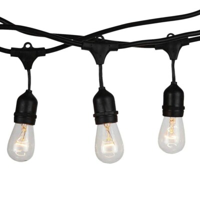 CATENARIA LUCI 10MT E 10 PORTALAMPADE E27 NERA ALLUNGABILE IP44 Interno Esterno 91063841 - Foto 7