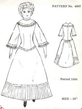 Period DOLL DRESS PATTERN Victorian German French ANTIQUE / vintage look 4007
