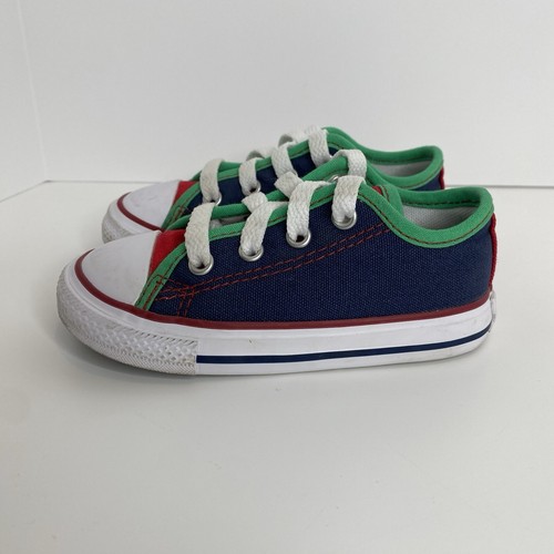 RARA Sneakers basse Converse Chuck Taylor All Star taglia 7 personalizzate blu verde rosso - Foto 4 di 12