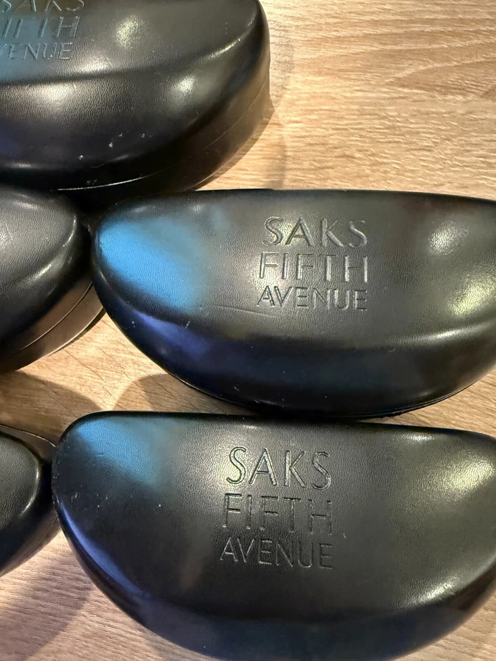 5 Saks Fifth Avenue Hard Clamshell Eyeglass Cases - Black  5 CASES!!!! - Image 4 of 4