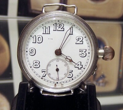 IWC ANTIQUE 1915 SOLID SILVER MILITARY WW1 TRENCH