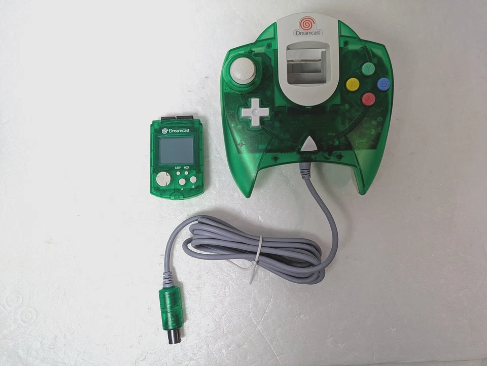 Dreamcast Controller Clear Lime Green HKT-7700 Visual Memory SEGA  DC Japan Box - Image 2 of 4
