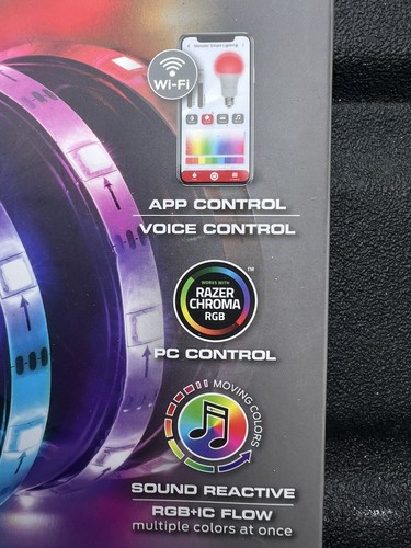 Monster LED Smart 16.4ft Indoor Multi-Color SMART RGB + IC Flow LED Light Strip - Picture 2 of 6