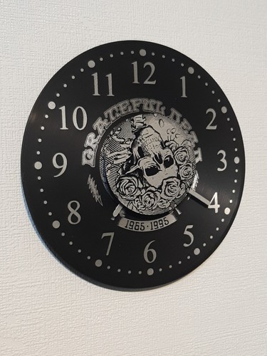 Grateful Dead Decor Vintage 10" Silver Record Spinning Clock - Gift Idea For Dad - Picture 4 of 12