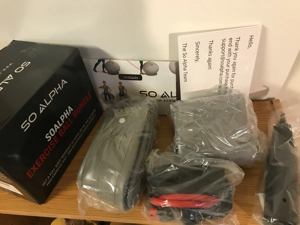 NIB SO ALPHA SOALPHA EXERCISE BALL BUNDLE COMPLETE STILL