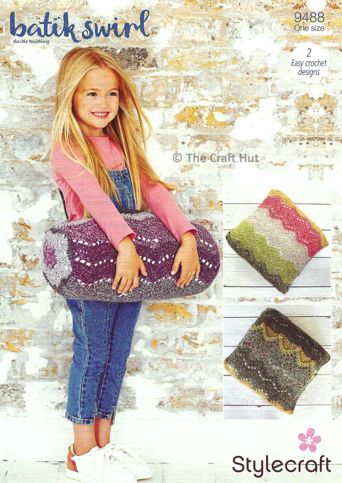 Crochet PATTERN ONLY Stylecraft Ripple Cushion & Bolster 9488 New