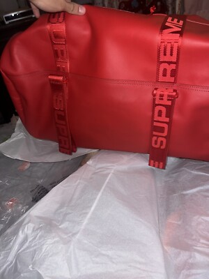 Supreme Leather Red Duffel | eBay