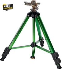 Impact Sprinkler Head on Tripod Base, Heavy Duty Lawn Sprinklers, 360 Degree