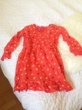 Uniqlo Girls Printed Swallows Long Sleeves Junior Cotton Mini Dress Size 140/68