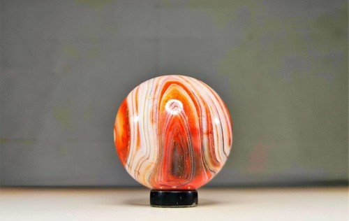 Large 55MM Red Calcite Stone Made Hand Carving Chakra Healing Sphere Ball - Picture 9 of 10