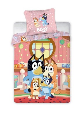 Bluey Familie Baby Bettwäsche Set 2 tlg. 100x135 cm 40x60cm Baumwolle